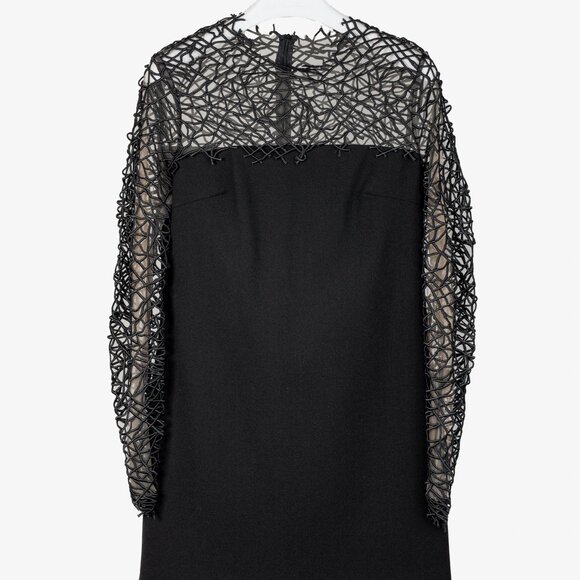 Christopher Kane Resort 2014 Black Embroidered Wool-Crepe Mini Dress - Picture 1 of 10